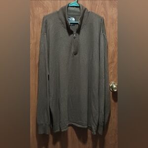 The North Face Mock Neck Taupe Brown Cotton Wool Blend Sweater Men's XXL